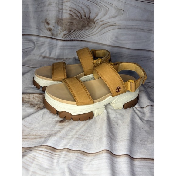 Timberland Adley Way Backstrap Sandal women's size 8.5 Wheat Chunky Strappy - Picture 1 of 6